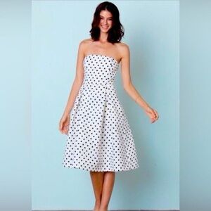 Sans Souci strapless polka dot dress